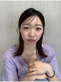 シースルーバング/タイトヘアー/酸性ストレート