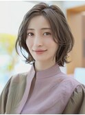 ☆オリーブグレーココアベージュ小顔クラゲヘアー/黒髪/髪質改善