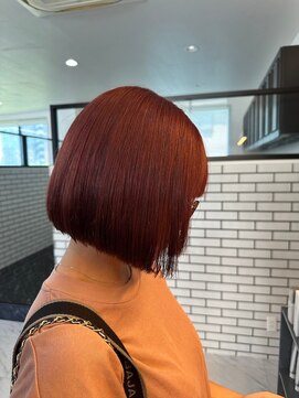 ジゼル 中津大分(GiseL) チェリーレッド　髪質改善トリートメントボブ暖色カラー