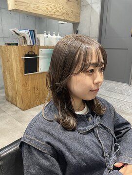 ネウィ 池袋(newi) シースルーサイドバング×オリーブグレージュカラー