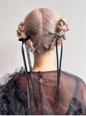 ロング顔周りレイヤー韓国ヘア美髪おくれ毛_ba547621