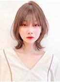 say.くびれレイヤーミディアムウルブ外ハネボブシースルーバング
