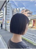 20代30代ワンレンミニボブ夏ヘア夏カラー