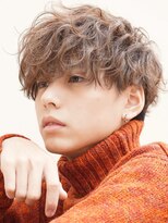 アズ ワン(AS ONE)&nbsp;波巻きパーマツイストスパイラルパーマツーブロックメンズ黒髪