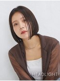 切りっぱなしボブ×小顔オリーブグレーブラウンココアベージュ