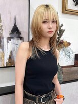 シェイト レイヤーカット 天神(ciate)&nbsp;レイヤー/ダブルカラー/ケアブリーチ/ミルクティーベージュ/天神