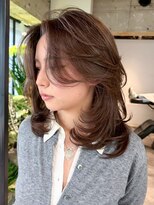 シオン(shion) ミディアム顔周りレイヤー韓国ヘア前髪_ba583662