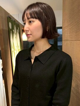 シーン(SCENE) 透明感カラー 外ハネボブ 艶髪 髪質改善 顔周りカット アッシュ