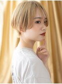 金髪ミルクティーブロンドハッシュショートウルフTd4上尾20代