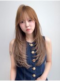 韓国レイヤー/顔まわり/ヘーゼルベージュ