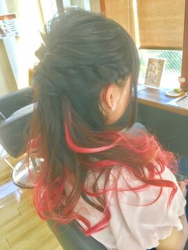 パピヨンロゼ(Papillon Rose) ハーフアップ　グラデーション