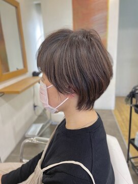 カノープス ヘアアンドメイクアップ(Canopus hair&make up) ハイライト×ショートボブ×チョコレート/くすみベージュ/50代