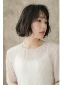 ■黒髪シースルーバングくせ毛風ボブルフ311★戸頭20代30代40代