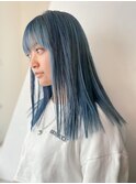 ブルーグレー_チェリーブラウンフェミニンロング_ba373942