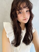 アース 三木店(HAIR & MAKE EARTH)&nbsp;【艶感★シースルーバング】韓国 髪型 大人可愛いウェーブ巻き髪