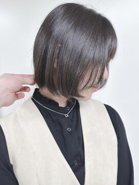 モリオ(morio) *黒髪耳かけボブ切りっぱなしボブ顔周りレイヤーボブ30代40代2