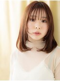 姫カット顔周りレイヤーワンカール艶感ミディアムX志木20代30代