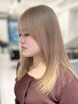 ファイブバイジエクト 堀江(FIVE by The Ect) 【ハイトーン髪質改善】くすみベージュ/ホワイトブロンド/透明感