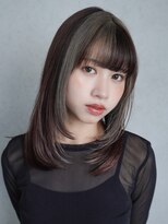 アルバム 銀座(ALBUM GINZA) ロングブリーチダブルカラー韓国ヘア顔周りレイヤー_F40908