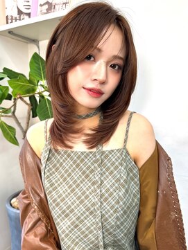 イヴォーク トーキョー(EVOKE TOKYO) 髪質改善ミディアムレイヤー艶髪カラー顔まわりレイヤー