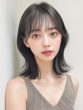 カバーヘア 上尾西口店(COVER HAIR) 切りっぱなし外ハネミディアム×黒髪くびれボブ20代30代◎p上尾