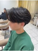 センターパート×フェザーパーマ　八王子みなみ野