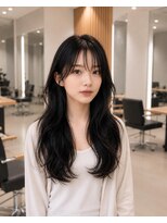 ネオリーブウリ 二子玉川店(Neolive uri) ミディアムヘア暗めカラーデザインカラーフェイスフレーミング
