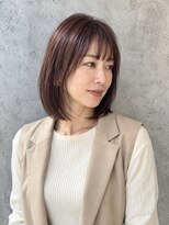 ルシードスタイル バレッタ(LUCIDO STYLE BARRETTA)&nbsp;ミディアムボブ×シースルーバング×ピンクブラウン
