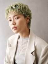 フリップビーアヴェダ(FLIP B AVEDA) 本八幡×ハイトーンショート×グリーン×ケアブリーチ
