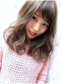 《桐原真理子》アッシュ☆グレー☆セミロング☆うすバング