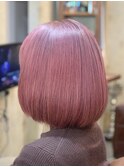 《久場川俊》ラベンダーピンク ラベンダーカラー 内巻きボブ 