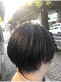 大人可愛い20代30代40代◎丸みショート×シークレットハイライト