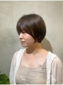 lond惇平　大人ガーリーショートグレージュカラープリカール