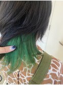 【川瀬莉穂】ウルフカット×インナーグリーン