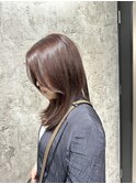 【くびれ感のある韓国好き女子ヘア】チェスナットブラウン