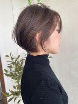 トレヘアー 京都 烏丸(tRe hair) ハイライトカラー　ベージュ　ショートボブ