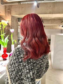 リール(rire) デザインカラーレイヤーカットウェットヘア夏オリーブベージュ