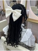 編みかちゅハーフアップ