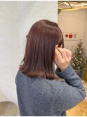 ブリーチなしピンクブラウン切りっぱなしミディアム【中居】