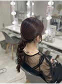 結婚式参列変形ポニーテール
