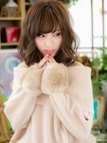 カバーヘアアンドスパ ブリス 浦和(COVER HAIR&SPA bliss)&nbsp;斜めバングココアブラウン小顔ゆるふわミディアムh420代30代40代