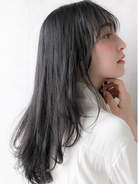 カバーヘア ブリス 志木南口駅前店(COVER HAIR bliss) くすみカラー小顔韓国風巻き毛先パーマ黒髪ロングX志木30代40代