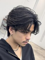 フィフスパーク(fifth PARK) 渋谷フェザーパーマmen'sセンターパートfifthメンズパーマ毛流れ