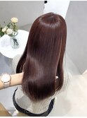くすみピンクブラウン韓国レイヤーカットくびれ巻き透明感カラー