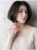 アップバング大人ショートヘアワンレンかきあげボブ30代40代W