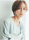暗めカラー/ショートボブ/マロンベージュ/くすみベージュ/柏