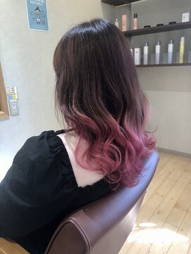 ヘアデザインフルーヴ(hair design fleuve) ピンクグラデーションカラー