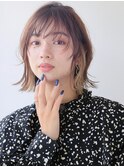 大人可愛い20代30代40代インナーカラー小顔ウルフレイヤーボブ