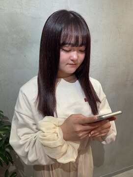 ロンドエニカ 大宮(Lond enika) ぱっつんロング×ワインレッドカラー　大宮