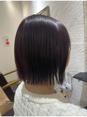 【ダークバイオレット×外はねボブ】